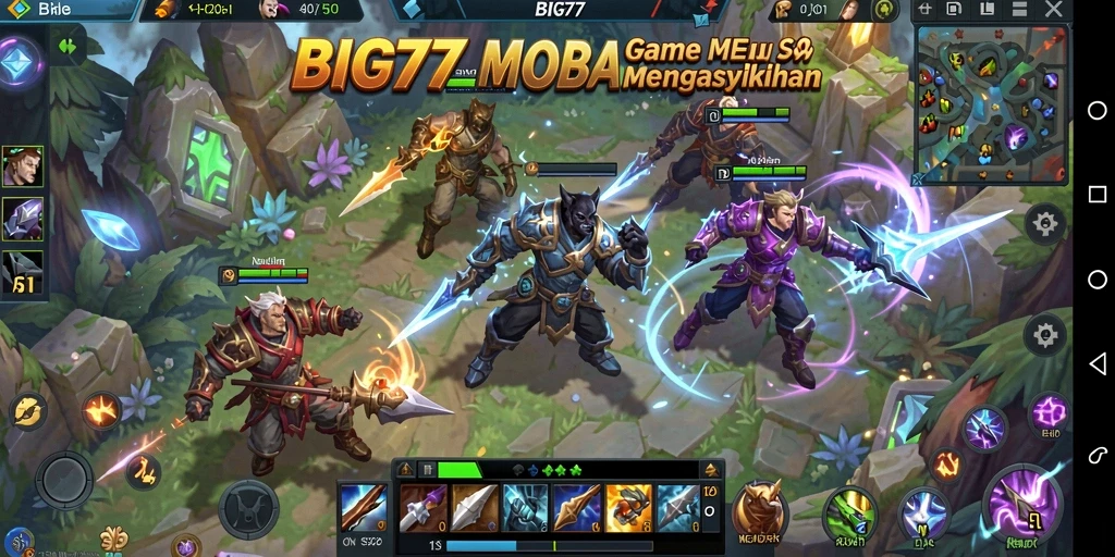 Gameplay epik BIG77 di arena pertarungan.