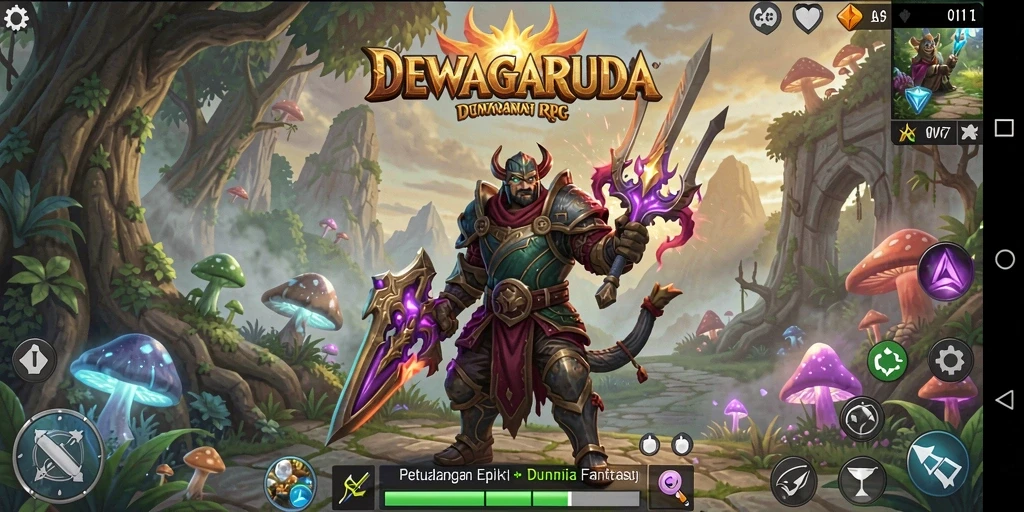 Tampilan gameplay DEWAGARUDA yang menakjubkan dengan pertempuran seru.