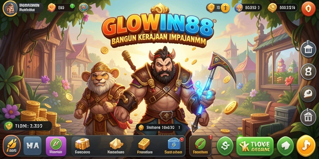 Tampilan gameplay menarik GLOWIN88 dengan elemen manajerial yang seru.