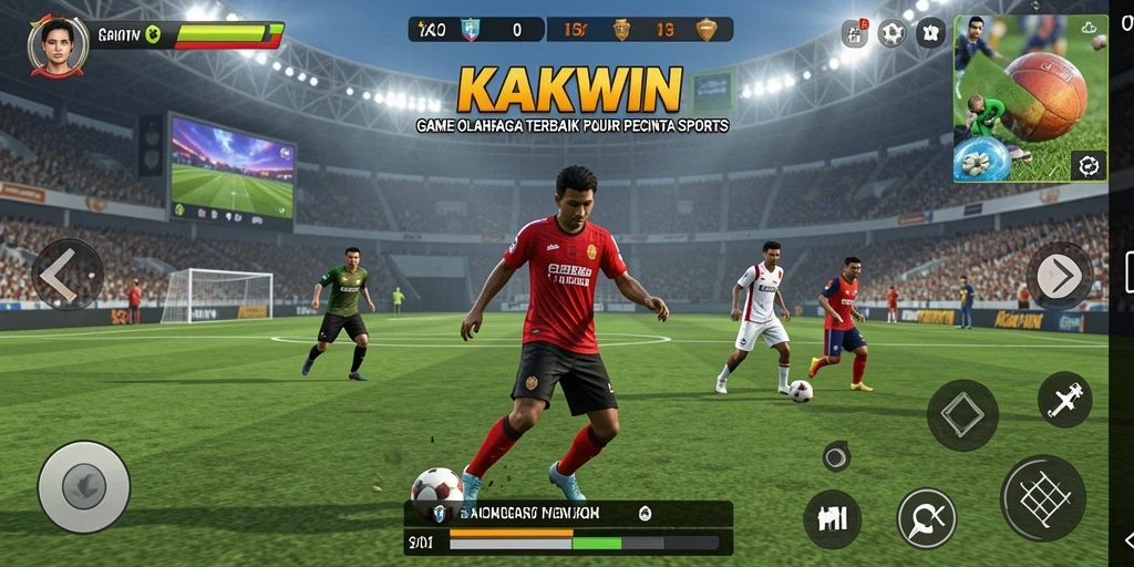 Gameplay KAKWIN yang seru dengan aksi olahraga mendebarkan.