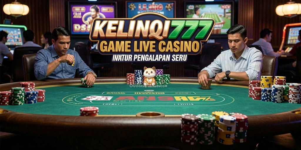 Screenshot gameplay KELINCI777 menampilkan dealer langsung dan suasana kasino yang nyata.