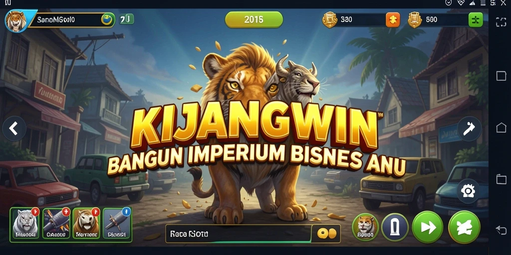 Tangkapan layar gameplay KIJANGWIN yang menunjukkan manajemen bisnis yang menarik.
