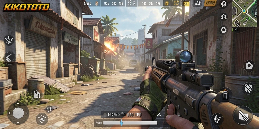 Tampilan gameplay KIKOTOTO yang mendebarkan dalam mode TPS.