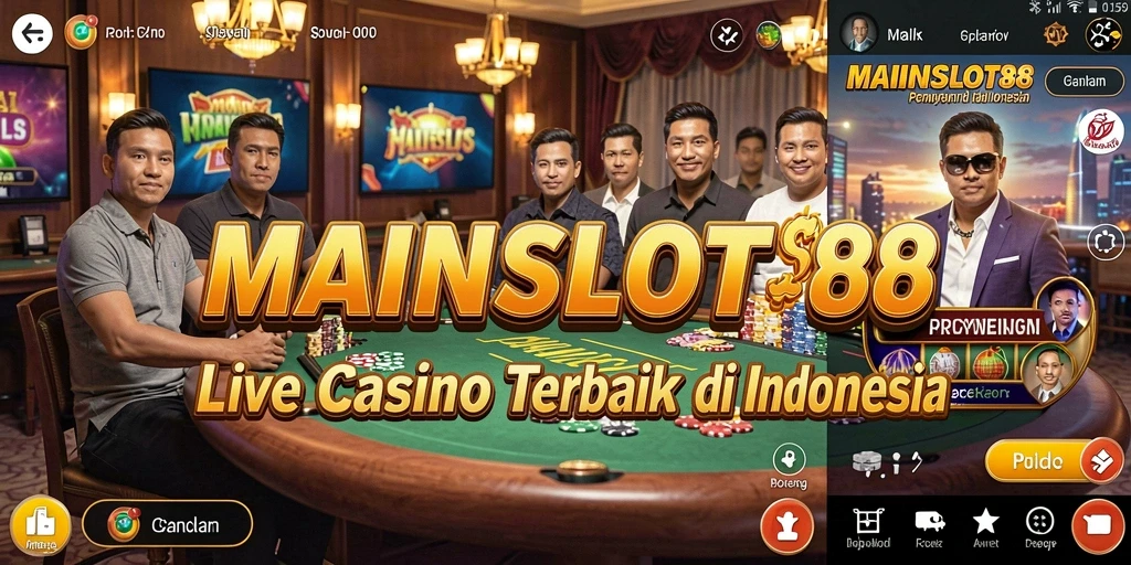 Tampilan gameplay MAINSLOT88 dengan dealer langsung di kasino online.