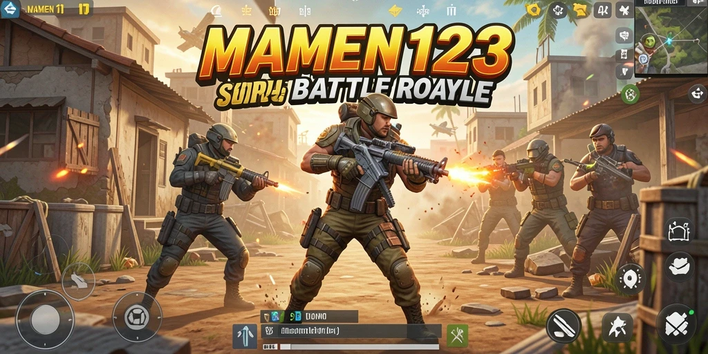 Screenshot gameplay MAMEN123 yang menunjukkan aksi seru Battle Royale.