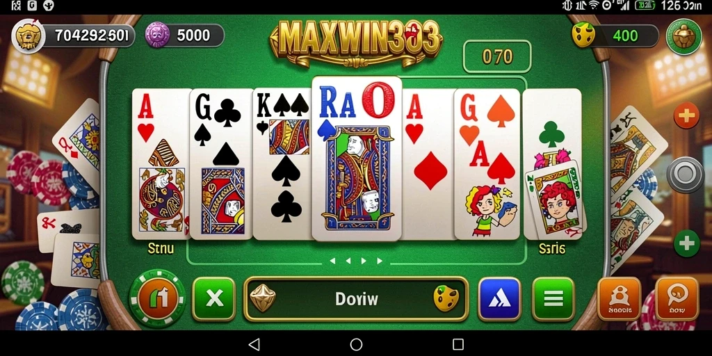 Tampilan seru gameplay Domino MAXWIN303 saat bermain.