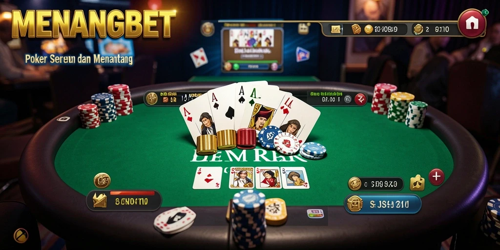 Tampilan gameplay Poker yang menarik dan mendebarkan di MENANGBET.