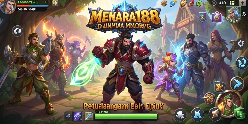 Tangkapan layar utama MENARA188 menampilkan pertarungan seru dalam dunia MMORPG.