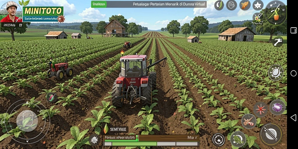 Gameplay seru dalam <strong>MINITOTO</strong> saat bertani dan merawat hewan.