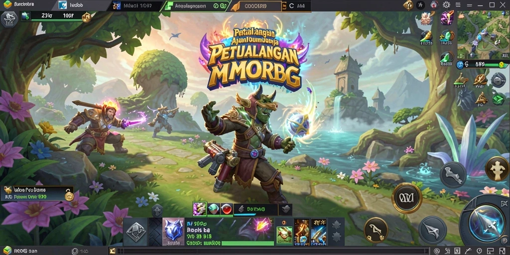 Screenshot OVO99 menampilkan pertempuran epik dalam dunia MMORPG yang menakjubkan.