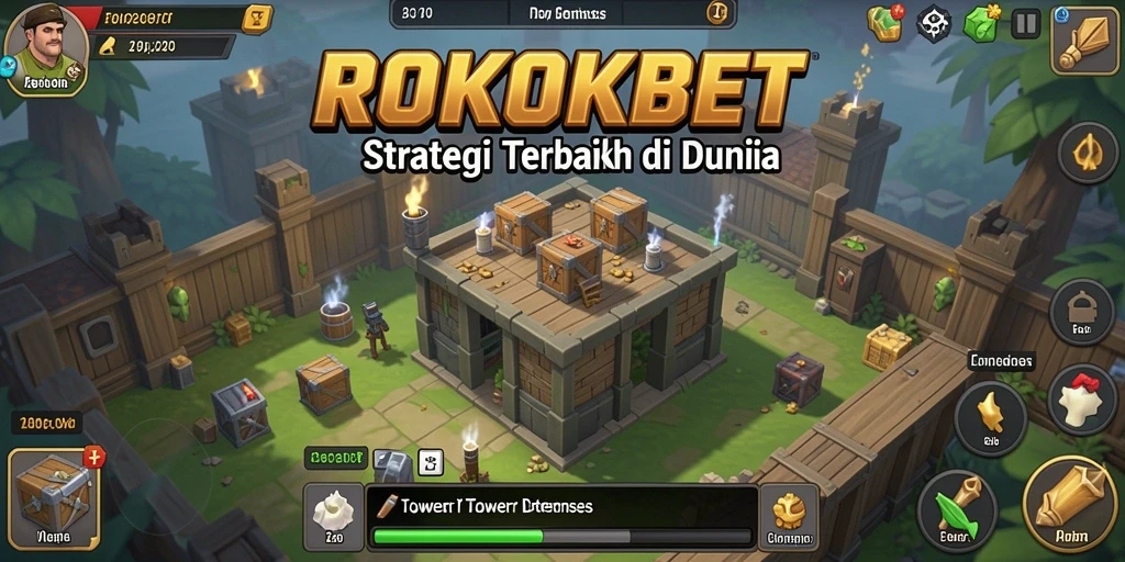 Screenshot ROKOKBET menunjukkan aksi pertahanan menegangkan di setiap level.