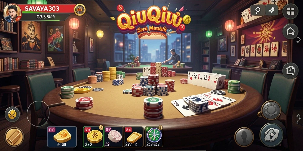 Tampilan gameplay QiuQiu yang seru dan interaktif.