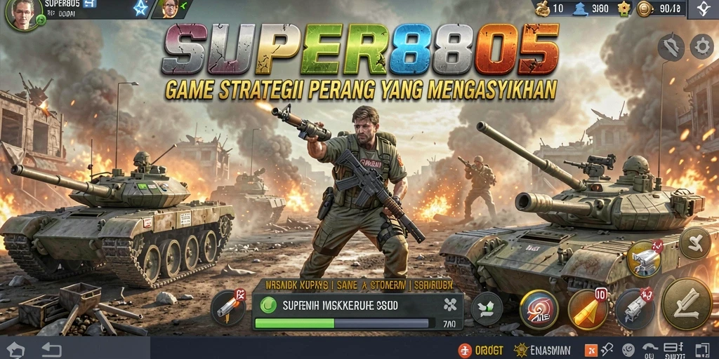 Screenshot SUPER805 menampilkan aksi pertempuran yang mendebarkan dan strategi yang kompleks.